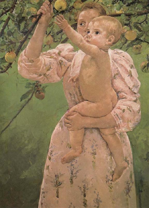 Mary Cassatt Drinks trying to reach an apple oil painting image